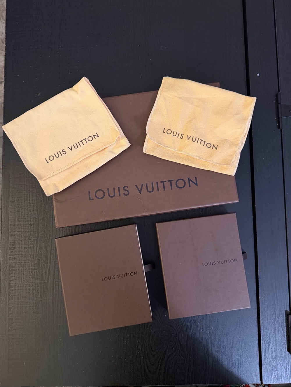Louis Vuitton Microfiber Pouches with Brown Presentation Boxes
